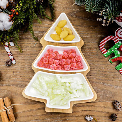 4Pcs Christmas Tree Ceramic Plates – Festive Holiday Dinnerware for Christmas Meals & Desserts